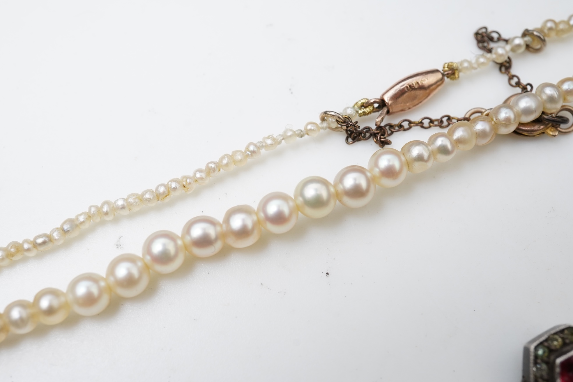 Two cultured pearl necklaces, early 20th century